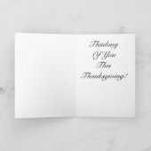 Cartes Pour Fêtes Annuelles Pensée à vous ce thanksgiving (Intérieur)