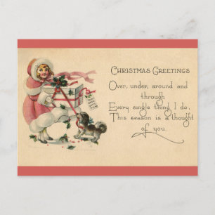 Cartes Pour Fêtes Annuelles Penser à vous à Noël - Victorien Vintage