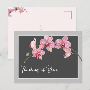 Cartes Pour Fêtes Annuelles Penser à vous Aquarelle Moth Rose Orchidées