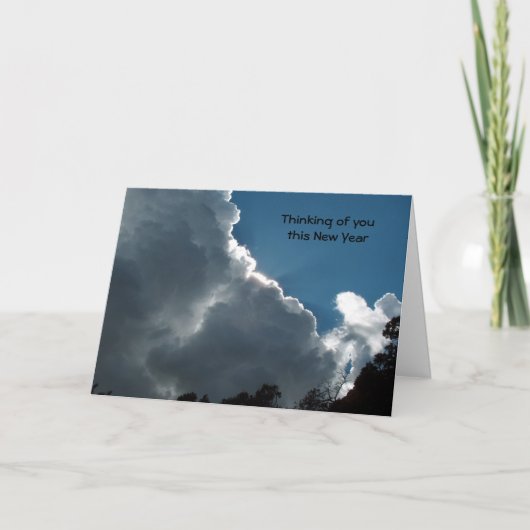 Cartes Pour Fêtes Annuelles Penser à vous cette nouvelle année (Devant)