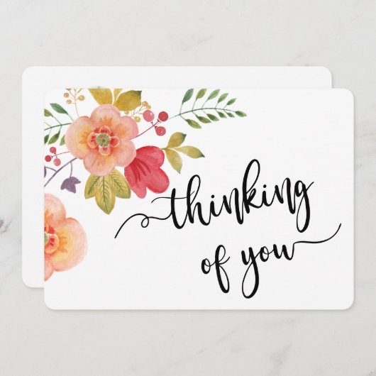 Cartes Pour Fêtes Annuelles penser à vous condoléances endeuillée perte aimée (Devant / Derrière)