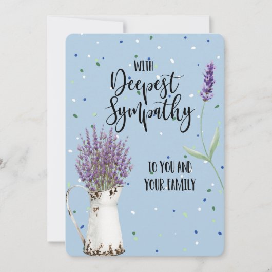 Cartes Pour Fêtes Annuelles penser à vous condoléances endeuillée perte aimée (Devant)