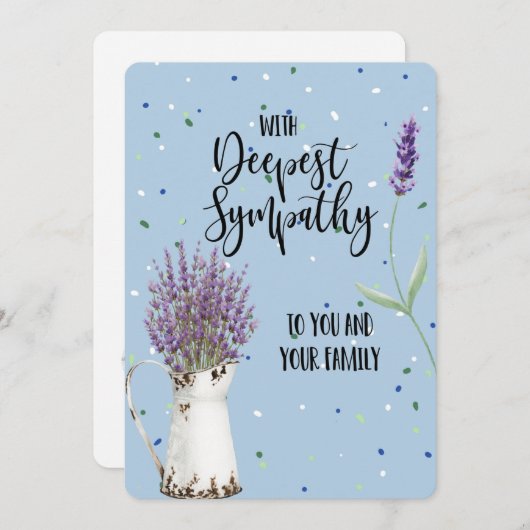 Cartes Pour Fêtes Annuelles penser à vous condoléances endeuillée perte aimée (Devant / Derrière)