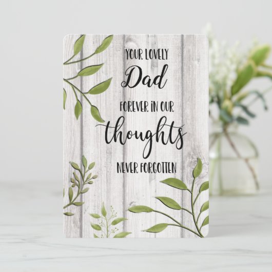 Cartes Pour Fêtes Annuelles penser à vous condoléances endeuillée perte aimée (Debout devant)