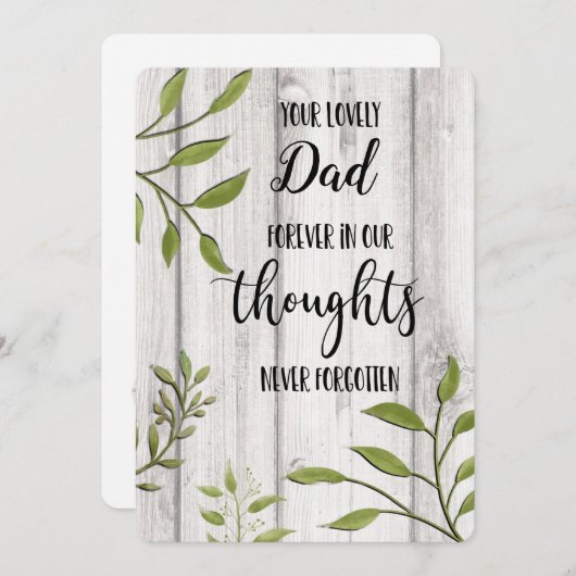 Cartes Pour Fêtes Annuelles penser à vous condoléances endeuillée perte aimée (Devant / Derrière)