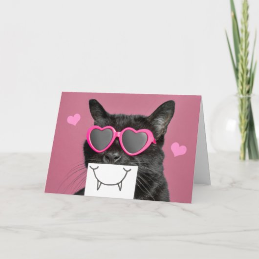 Cartes Pour Fêtes Annuelles Penser à vous me faire sourire Chat dans les lunet (Devant)