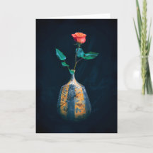 Penser à vous Rose unique dans Vase Photographie