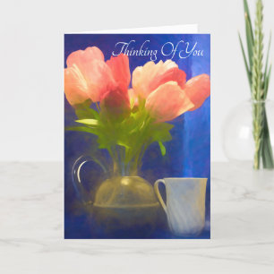 Cartes Pour Fêtes Annuelles Pensez à Tea Time avec des tulipes