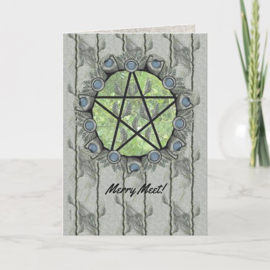 Cartes Pour Fêtes Annuelles Pentacle Elvenwood Green Leaf (Devant)