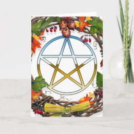 Cartes Pour Fêtes Annuelles Pentacle et couronne personnalisables