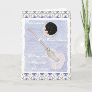 Cartes Pour Fêtes Annuelles Pentacle Samhain Spirité par la lune et la chambre