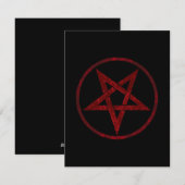 Cartes Pour Fêtes Annuelles Pentagram Red Devil (Devant / Derrière)