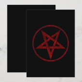 Cartes Pour Fêtes Annuelles Pentagram Red Devil (Devant / Derrière)