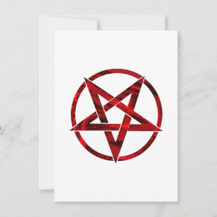 Cartes Pour Fêtes Annuelles Pentagramme du Diable Rouge