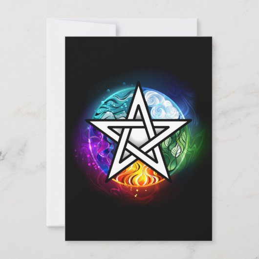 Cartes Pour Fêtes Annuelles pentagramme du Wiccan (Devant)
