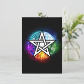 Cartes Pour Fêtes Annuelles pentagramme du Wiccan (Debout devant)