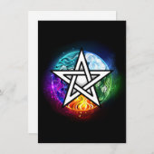 Cartes Pour Fêtes Annuelles pentagramme du Wiccan (Devant / Derrière)