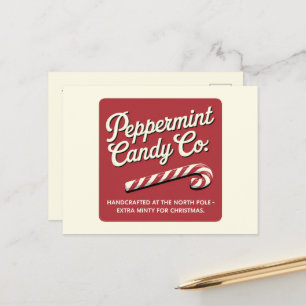 Cartes Pour Fêtes Annuelles Peppermenthe North mât bonbon ajouter un message