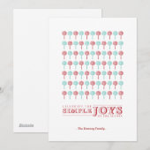 Cartes Pour Fêtes Annuelles Peppermint Red & Blue Patterned Holiday Card (Devant / Derrière)