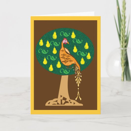 Cartes Pour Fêtes Annuelles Perdrix dans un poirier (Devant)