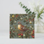 Cartes Pour Fêtes Annuelles Perdrix dans un poirier (Debout devant)