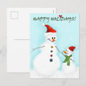 Cartes Pour Fêtes Annuelles Père et fils de Snowman (Devant / Derrière)