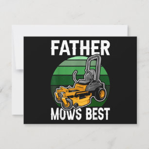 Cartes Pour Fêtes Annuelles Père Mows Meilleur Amusant Monteur Rétro Mowing D