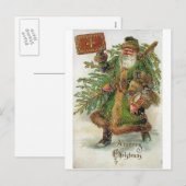 Cartes Pour Fêtes Annuelles Père Noël (Devant / Derrière)