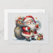 Cartes Pour Fêtes Annuelles Père Noël (Devant / Derrière)