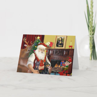 Cartes Pour Fêtes Annuelles Père Noël 2 broches de Doberman