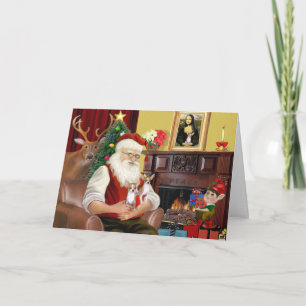Cartes Pour Fêtes Annuelles Père Noël 2 Chihuahuas