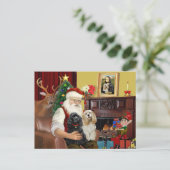 Cartes Pour Fêtes Annuelles Père Noël 2 Espagnols de Cocker (Debout devant)