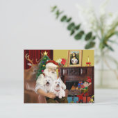 Cartes Pour Fêtes Annuelles Père Noël 2 Westies (Debout devant)