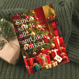 Cartes Pour Fêtes Annuelles Père Noël a jeté un oeil au chaos... et vient de r