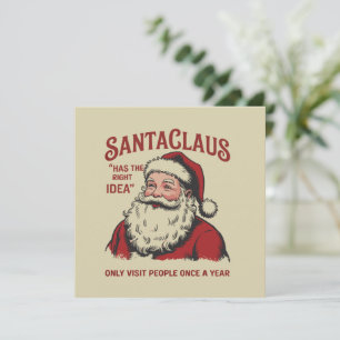 Cartes Pour Fêtes Annuelles Père Noël a la bonne idée Funny Noël