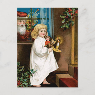 Cartes Pour Fêtes Annuelles Père Noël à la fenêtre