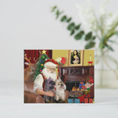 Cartes Pour Fêtes Annuelles Père Noël à la maison - Cairn Terriers (deux) (Debout devant)