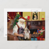 Cartes Pour Fêtes Annuelles Père Noël à la maison - Cairn Terriers (deux) (Devant / Derrière)