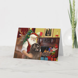 Cartes Pour Fêtes Annuelles Père Noël à la maison-Terre-Neuve (marron)