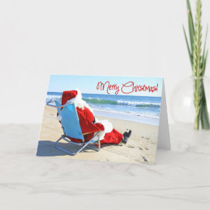 Cartes Pour Fêtes Annuelles Père Noël à la plage
