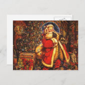 Cartes Pour Fêtes Annuelles Père Noël à l'ancienne (Devant / Derrière)