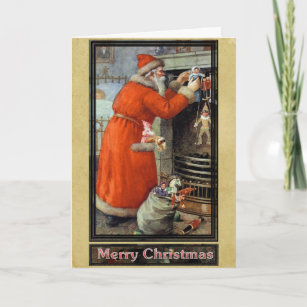Cartes Pour Fêtes Annuelles Père Noël à l'ancienne