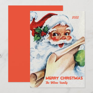 Cartes Pour Fêtes Annuelles Père Noël à l'ancienne personnalisé Joyeux Noël