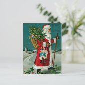 Cartes Pour Fêtes Annuelles Père Noël à pied (Debout devant)