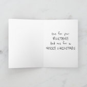 CARTES POUR FÊTES ANNUELLES PÈRE NOËL A UN TOAST "SPÉCIAL" D'ANNIVERSAIRE/NOËL (Intérieur)