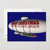 Cartes Pour Fêtes Annuelles Père Noël À Zeppelin (Devant / Derrière)