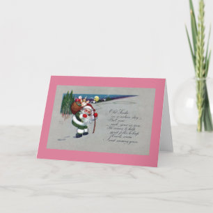 Cartes Pour Fêtes Annuelles Père Noël adapté par vert augmente Noël de cru de