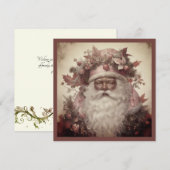 Cartes Pour Fêtes Annuelles Père Noël Afro-Américain, chapeau rouge rococo et (Devant / Derrière)