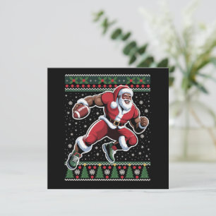 Cartes Pour Fêtes Annuelles Père Noël afro-américain Football Noël dégueu 