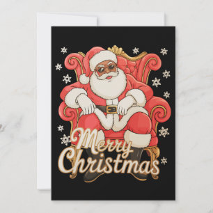 Cartes Pour Fêtes Annuelles Père Noël afro-américain Joyeux Noël Xmas